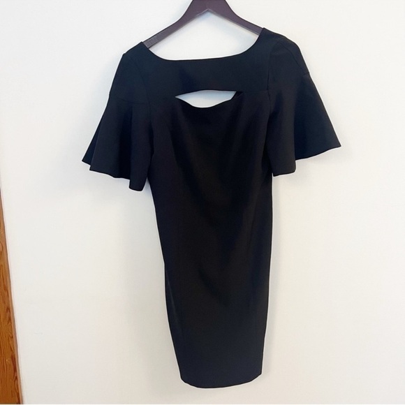 JAY X JAYGODFREY Women's Bardot Cutout Cocktail Dress Short Sleeve Black Size 8 - Picture 3 of 10